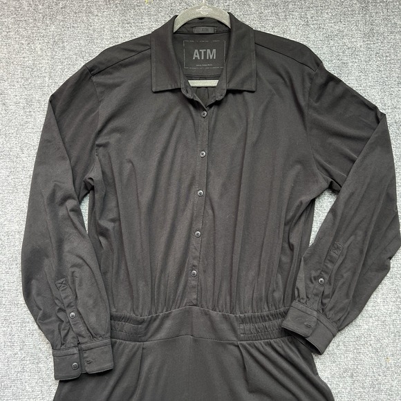 ATM Anthony‎ Thomas Melillo Long Sleeve JumpSuit Size Large Black Over Sized - Picture 5 of 14